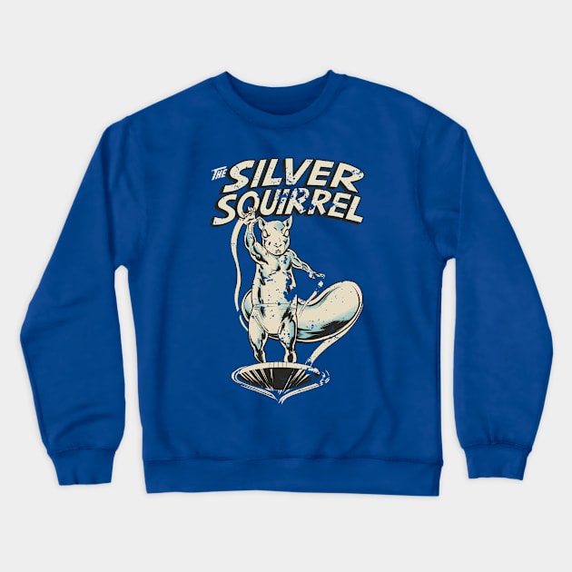 Silver Squirrel - retro Crewneck Sweatshirt by ThirteenthFloor